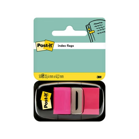 ✅ Distributeur d'index Pos-it avec 50 marqueurs repositionnables 25,4 x 43,2 mm - Adhérence ferme - Pour marque en stock