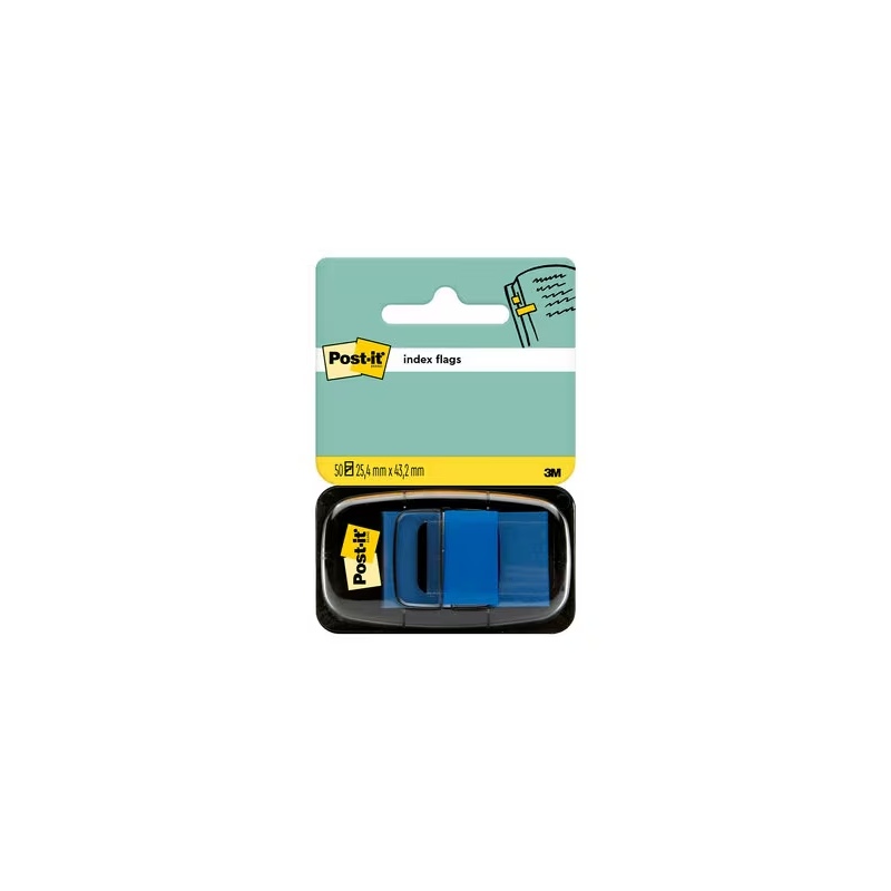 Distributeur d'index Pos-it avec 50 marqueurs repositionnables 25,4 x 43,2 mm - Adhérence ferme - Pour marquer, souligner ou