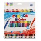 Carioca Lot de 24 Crayons Laqués Triangulaires Bicolores - Mine de Haute Qualité Ø 3,3 mm - Haute Résistance à la Casse