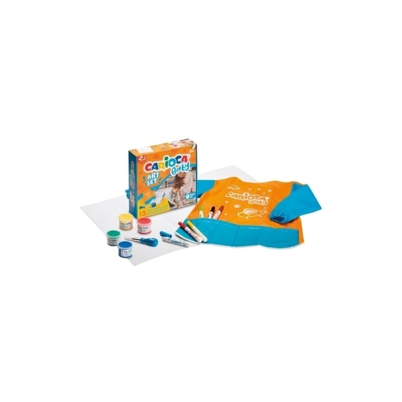Carioca Baby Creator Pack Coffret de Jeu comprenant 12 Produits pour Bébé - 1 Feuille de Papier - 1 Tablier Imperméable - 1