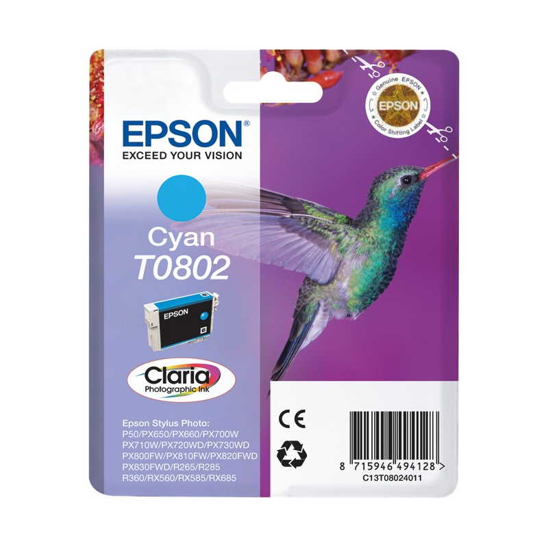 Epson cartouche encre T0802 cyan
