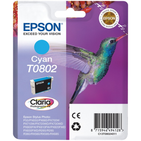 ✅ Epson cartouche encre T0802 cyan couleur cyan en stock
