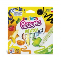 ✅ Carioca Parfum Maxi Pack de 10 Feutres - Encre Parfumée - Lavable - Sans Substances Allergènes - Arômes Nat en stock