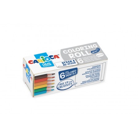 ✅ Carioca Mini rouleau de coloriage papier adhésif blanc pour colorier - Applicable sur surfaces verticales ou en stock