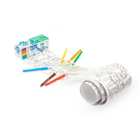 Carioca Mini rouleau de coloriage Jungle papier adhésif pour colorier - Applicable sur surfaces verticales ou horizontales
