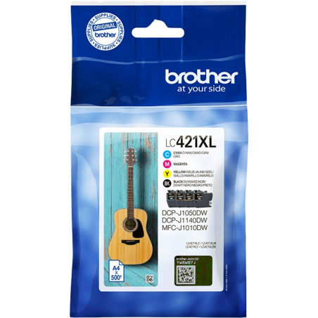 ✅ Brother LC-421 XL (LC421XLVAL) Multipack Noir / Cyan / Magenta / Jaune couleur pack en stock