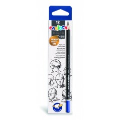 ✅ Carioca Black Pack de 12 Crayons Graphite HB - Faciles à effacer et à tailler - Corps Triangulaire Agréable en stock