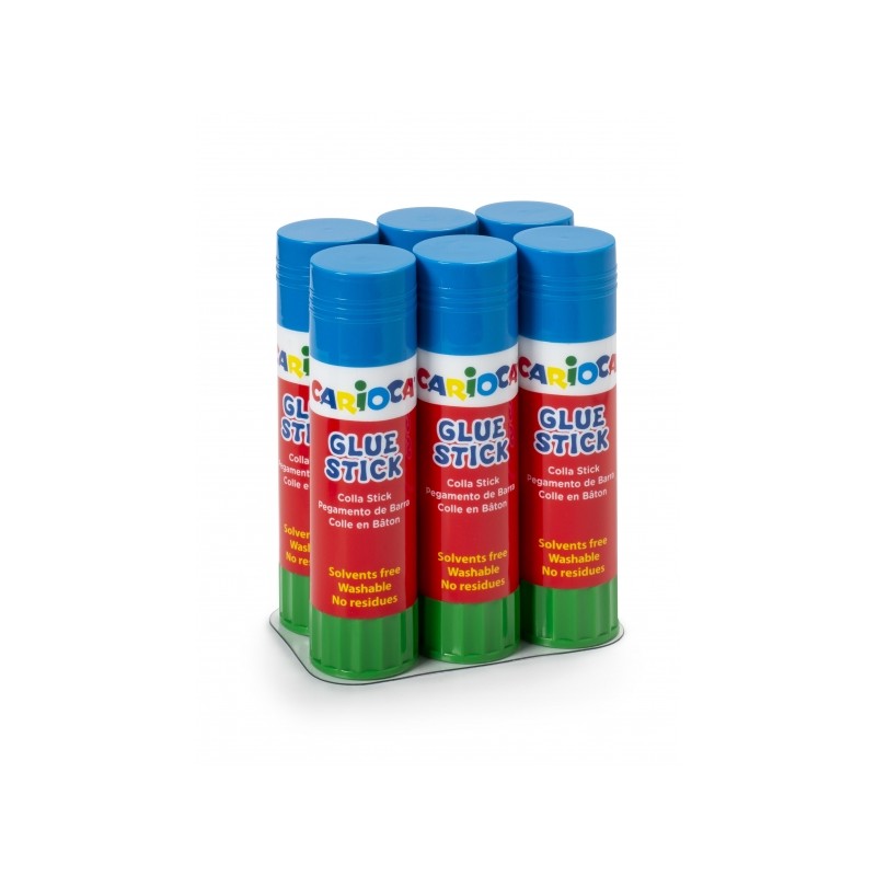 Carioca Pack de 6 Bâtons de Colle 40gr - Idéal pour la Maison, l'École et le Bureau - Colle Papier, Photos, Tissus et Plus