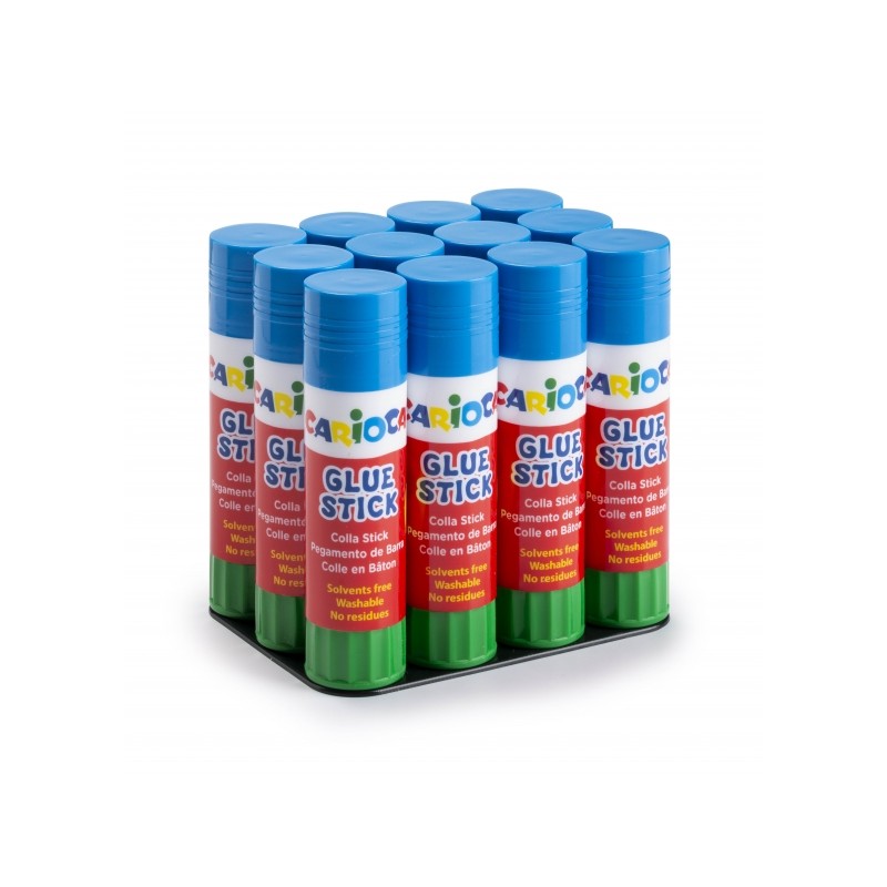 Carioca Présentoir de 12 bâtons de colle - Idéal pour la maison, l'école et le bureau - Colle papier, photos, tissus et plus