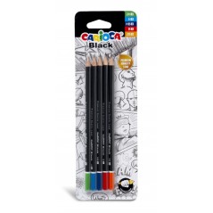 ✅ Carioca Noir Lot de 5 Crayons Graphite - Faciles à Effacer et à Tailler - Corps Triangulaire Agréable au To en stock