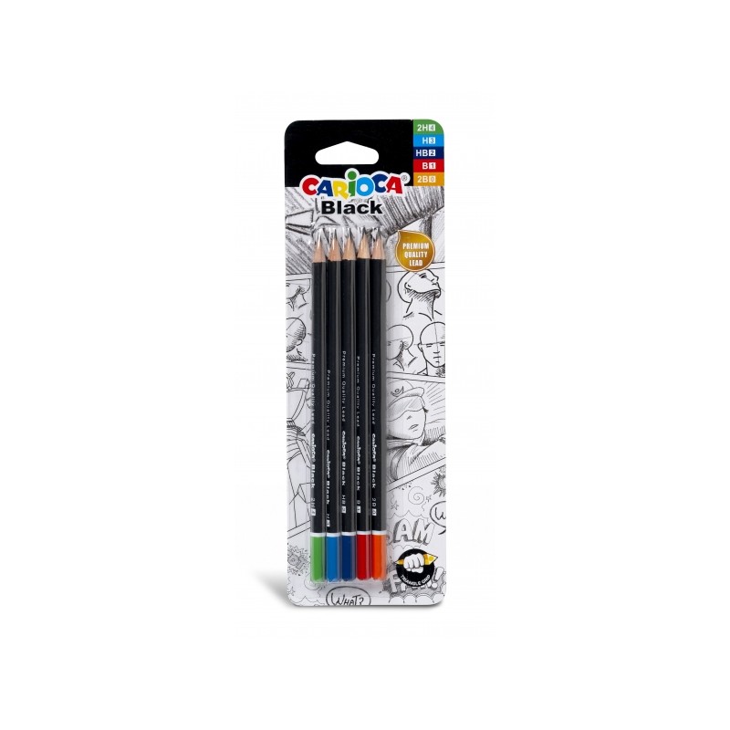 Crayons Graphite Noir | Carioca - Lot de 5 - Corps Triangulaire