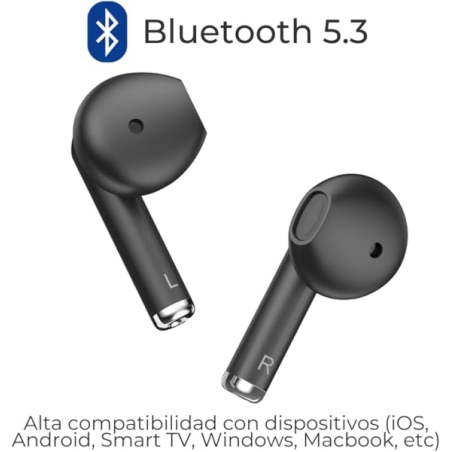 Écouteurs sans fil ZTE Buds 2 - Bluetooth 5.3 - Autonomie de 25 h - Résistance à l'eau IPX4 - Noir