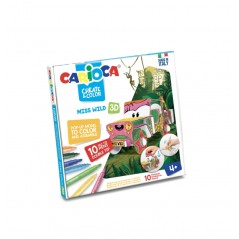 Carioca Pop-Up Pack de Modèles à Colorier et à Construire - 10 Feutres Super Lavables à Double Pointe - Fin et Moyen - Aventure