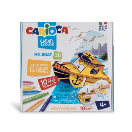 ✅ Carioca Pop-Up Pack de 10 marqueurs super lavables - Double pointe - Fine et moyenne - pour colorier et constr en stock