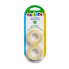 ✅ Carioca Blister de 2 Rubans Adhésifs Transparents - Ne jaunit pas avec le temps - Idéal pour Papier et Carto en stock