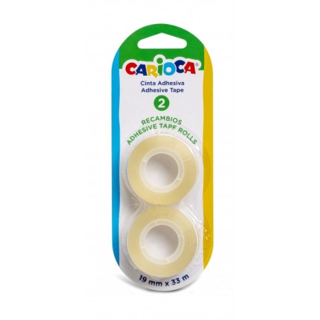 ✅ Carioca Blister de 2 Rubans Adhésifs Transparents - Ne jaunit pas avec le temps - Idéal pour Papier et Carto en stock