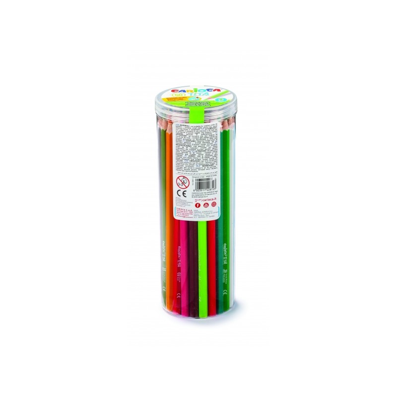 Carioca Tita Paquet de 50 Crayons en Résine - Corps Hexagonal - Couleurs Vives et Lavables - Écriture Douce - Mine Ø 3mm Sûr et