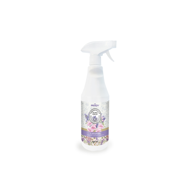Spray désodorisant d'intérieur à la lavande Prady - Flacon de 700 ml - Flacon vaporisateur