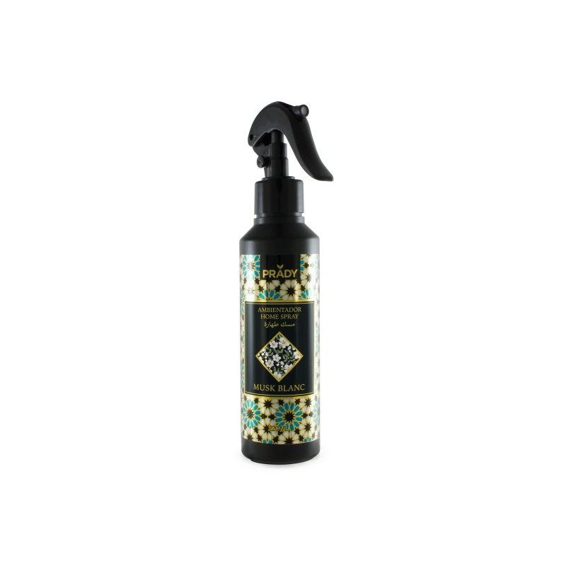 Spray désodorisant Prady Home Collection Musc Oriental Blanc - Flacon de 220 ml - Flacon vaporisateur