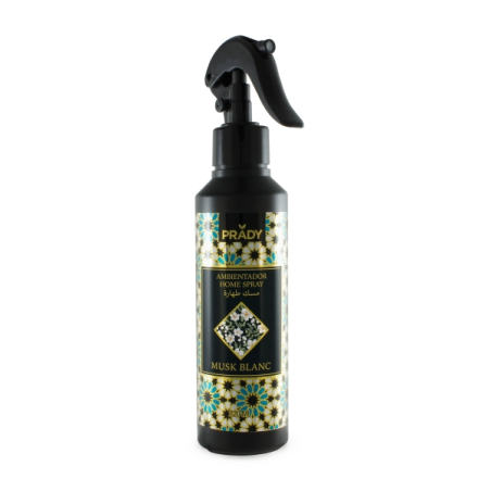 Spray désodorisant Prady Home Collection Musc Oriental Blanc - Flacon de 220 ml - Flacon vaporisateur