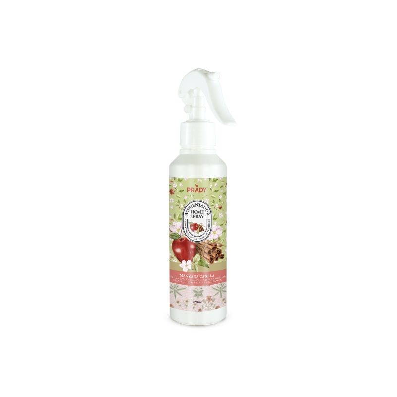 Spray désodorisant d'intérieur Prady Pomme Cannelle - Flacon de 220 ml - Flacon vaporisateur