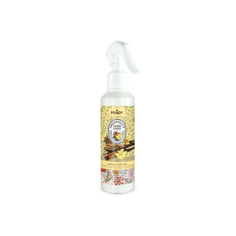 Spray désodorisant d'intérieur Prady Cannelle Vanille - Flacon de 220 ml - Flacon vaporisateur
