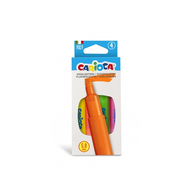 Surligneurs Carioca Memory - Pack de 4 - Pointe biseautée - Couleurs

