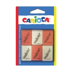 pack gommes rectangulaires Carioca couleurs