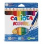 Carioca Acquarell Lot de 24 crayons aquarelle - Effet aquarelle à l'eau et au pinceau - Couleurs intenses - Écriture fluide
