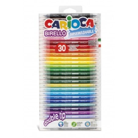✅ Carioca Birello Lot de 30 marqueurs édition spéciale – Double pointe fine et moyenne – Encre non toxique en stock