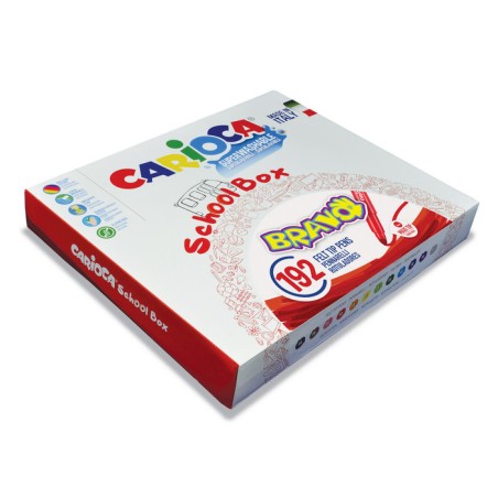 ✅ Carioca Bravo Pack de 192 Marqueurs - Corps Maxi Octogonal - Encre Super Lavable - Pointe Verrouillée Maxi 6m en stock