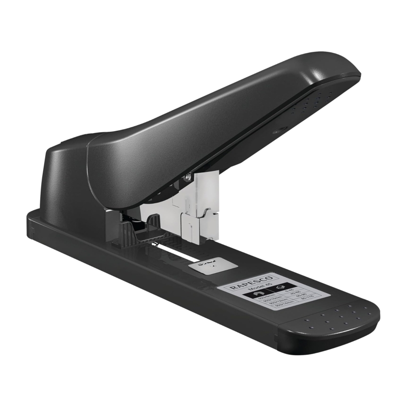 Agrafeuse robuste Rapesco 1063 AV-45 - Capacité de 115 feuilles - Agrafage fermé - Chargement arrière - Noir