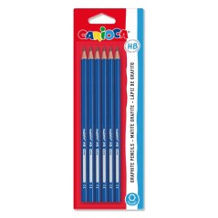 ✅ Carioca HB Pencil Pack de 6 crayons graphite HB - Faciles à effacer et à tailler - Corps triangulaire - Mine en stock
