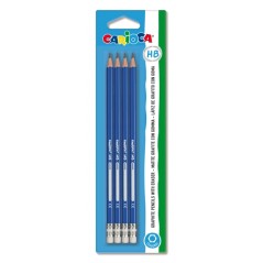 ✅ Carioca Tita Lot de 4 crayons graphite HB – Faciles à effacer et à tailler – Corps triangulaire – Mine en stock