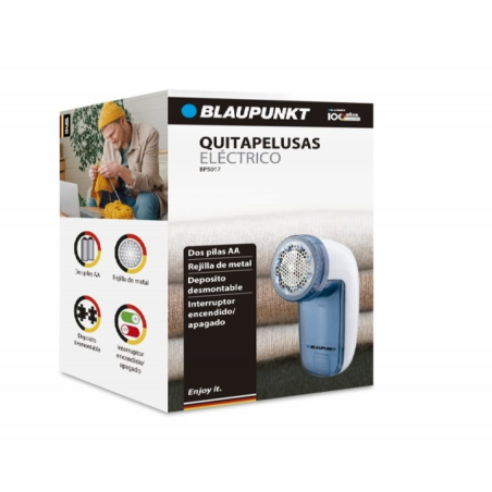 Épilateur anti-peluches électrique Blaupunkt - 2 vitesses - Piles incluses - Lames protégées - Réservoir amovible - 3 longueurs