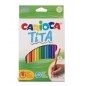 Carioca Tita Lot de 36 Crayons en Résine - Corps Hexagonal - Couleurs Vives et Lavables - Écriture Douce - Mine Ø 3mm Sûr et