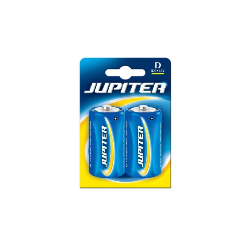 Lot de 2 piles salines Jupiter D R20 - Piles salines pour appareils basse consommation
