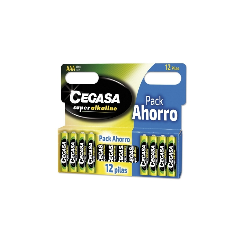 Piles alcalines Cegasa Super, lot de 12 (LR03 AAA) - Haute technologie - Fiabilité - Haute performance - Performance maximale