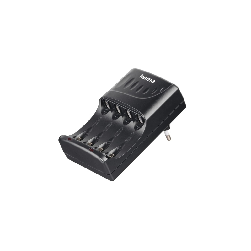 Chargeur de piles rechargeables Hama pour piles AA et AAA - Voyant LED - Protection contre les surcharges - Minuterie - Noir