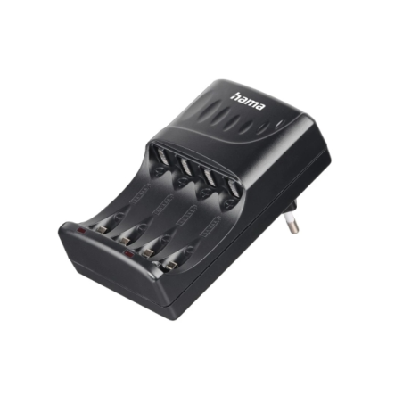 Chargeur de piles rechargeables Hama pour piles AA et AAA - Voyant LED - Protection contre les surcharges - Minuterie - Noir