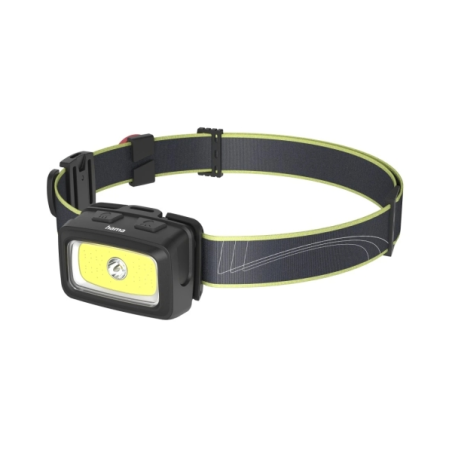 Lampe frontale LED Hama HL350 - Bandeau - 350 lumens - Jusqu'à 5 h d'autonomie - Fonctionne avec 4 piles AAA - IP44 - Noir
