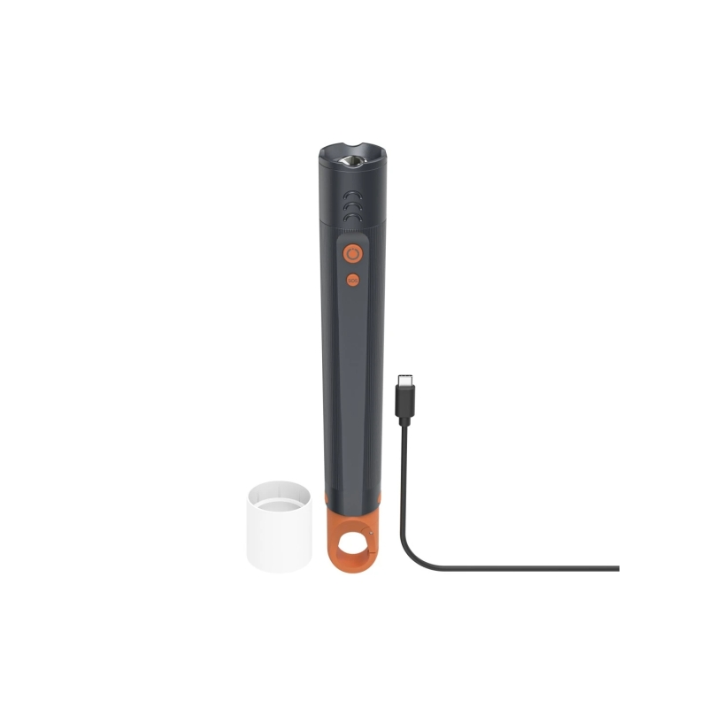 Lampe torche LED Hama FLX1200-C - Puissance 50 W - 1200 lumens - Batterie rechargeable - Indice de protection IP44 - Grise