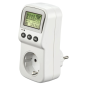 Compteur d'énergie numérique Hama à brancher - Puissance maximale 3680 W - Écran LCD - Blanc