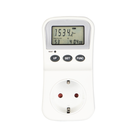 Compteur d'énergie numérique Hama à brancher - Puissance maximale 3680 W - Écran LCD - Blanc
