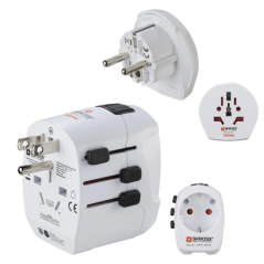 Adaptateur de voyage universel Hama World Travel Pro - Puissance jusqu'à 1680 W - Tension 110-240 V - Blanc