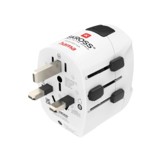 Adaptateur de voyage universel Hama World Travel Pro - Puissance jusqu'à 1680 W - Tension 110-240 V - Blanc