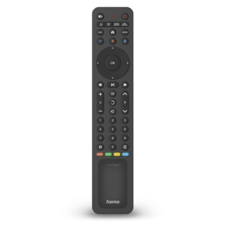 Télécommande Hama pour TV - Universelle - Panneau de chargement solaire - Portée de 10 m - 43 boutons - Accès direct au