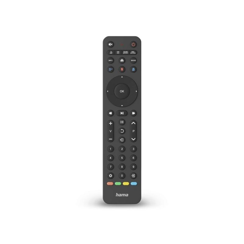 Télécommande Hama pour TV - Universelle - Portée de 10 m - 43 boutons - Accès direct aux plateformes de streaming - Compatible