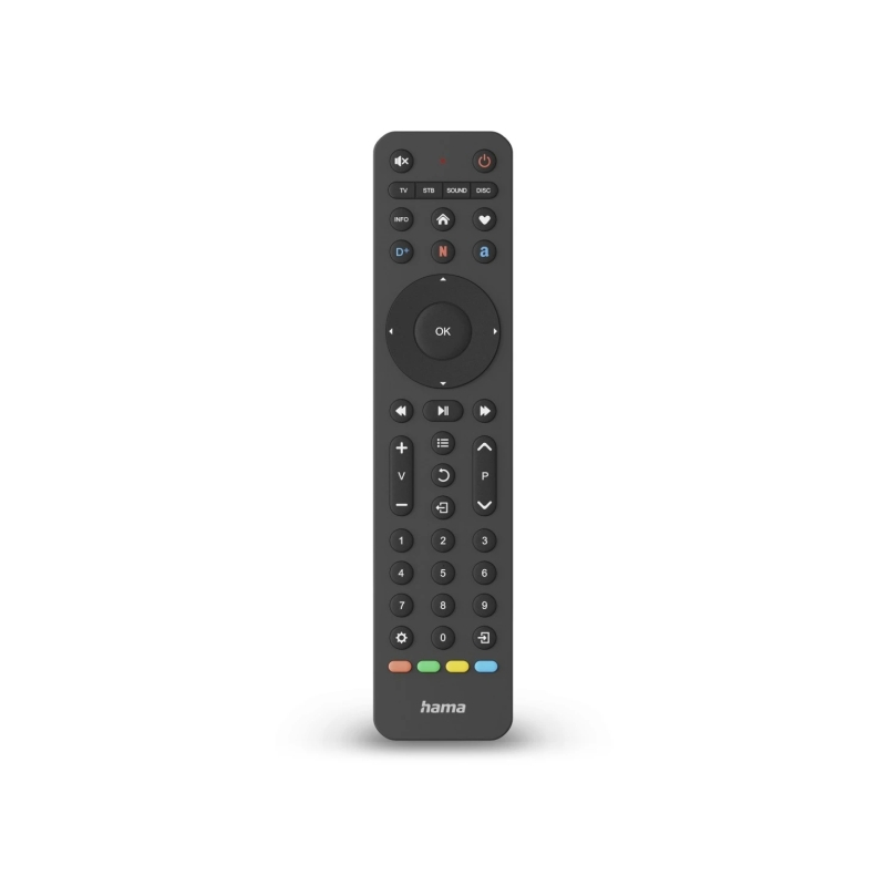 Télécommande Hama pour TV - Universelle - Portée de 10 m - 43 boutons - Accès direct aux plateformes de streaming - Compatible