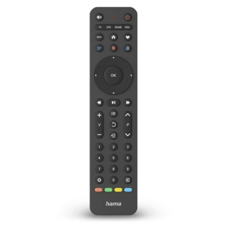Télécommande Hama pour TV - Universelle - Portée de 10 m - 43 boutons - Accès direct aux plateformes de streaming - Compatible